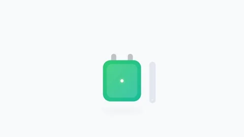 Smart Plug Icon with Glowing Power Indicator and Energy Usage Progress Bar .. Stock-Footage 346130711