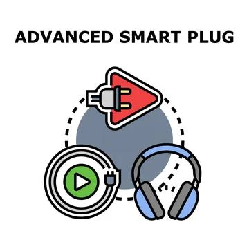 Smart plug managing home automation and wireless audio Stock Illustration