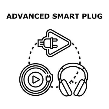Smart plug managing home automation and wireless audio Stock Illustration