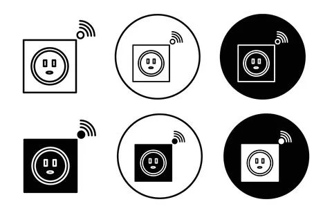 Smart Plug vector icon mark set symbol for web application Stock Illustration