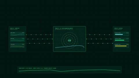 Smart Power Grid Data Flow Network Transmission Loop Stock Footage 345339216