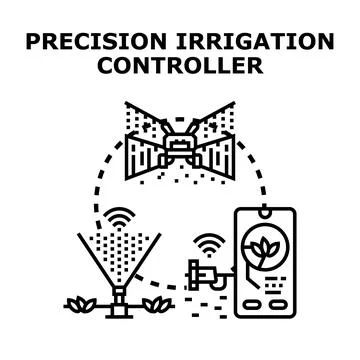 Smart precision irrigation controlling system application Stock Illustration