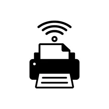 Smart printer icon. Wireless connection sign for web, mobile apps and ui desi Illustrazione stock