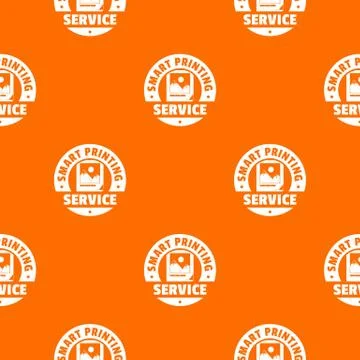 Smart printing service pattern vector orange Stock Illustration