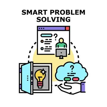 Smart problem solving process finding creative solutions イラスト素材