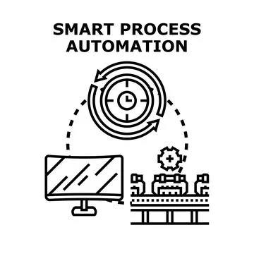 Smart process automation optimizing industrial manufacturing workflow Stock Illustration