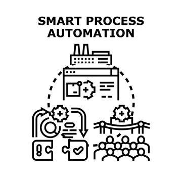 Smart process automation vector concept illustration Illustrazione stock
