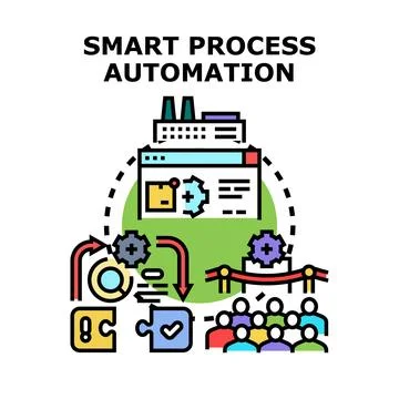 Smart process automation vector concept illustration Stock Illustration