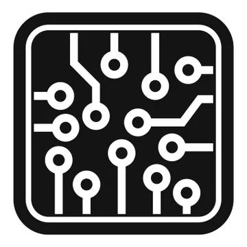 Smart processor icon, simple style Stock Illustration