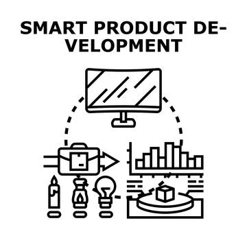 Smart product development process of innovative technology and strategy Stock Illustration
