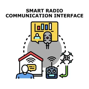 Smart radio communication interface controlling drone and smart home イラスト素材