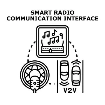Smart radio communication interface for vehicle technology Stock Illustration