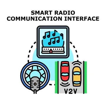 Smart radio communication interface for vehicle technology Illustrazione stock