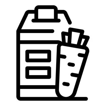 Smart refrigerator recognizing carrot icon thin line vector illustration Stock Illustration