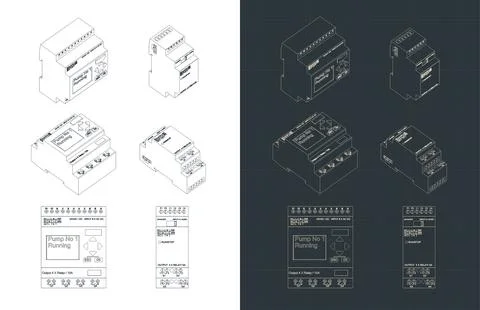Smart relay blueprints Stock-Illustration