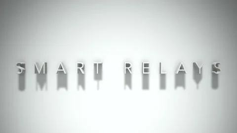 Smart relays 3D title animation white text on a white background Stock Footage 299748729
