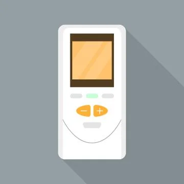 Smart remote control conditioner icon, flat style Ilustración de archivo