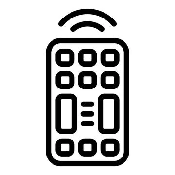 Smart remote control icon, outline style Stock Illustration