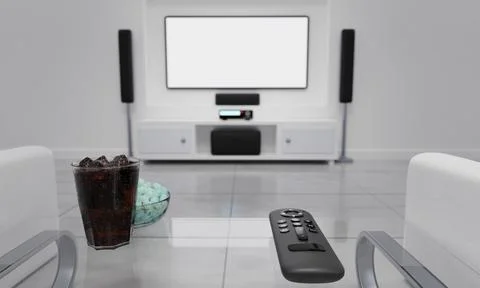 Smart Remote use for Smart TV  in living room. Remote for use with leading mo Stock Illustration