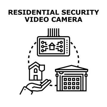 Smart residential security video camera system Ilustración de archivo