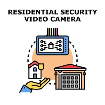 Smart residential security video camera system Ilustración de archivo