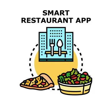 Smart restaurant app ordering food delivery service Stock Illustration
