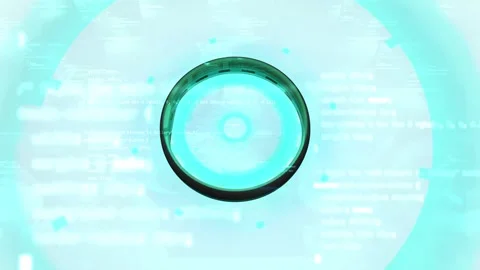 Smart ring 3d concept with programming data overlay. Software with artificia Stock Footage 266152867