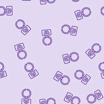 Smart ring biometric sensors line seamless pattern Illustrazione stock