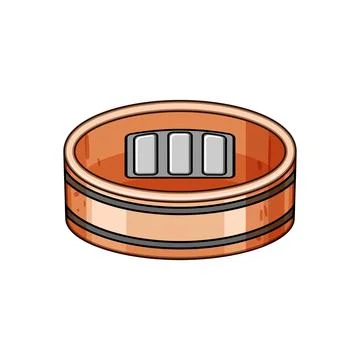 Smart ring charging dock with full battery level Stock Illustration