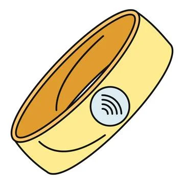 Smart ring displaying nfc wireless payment technology icon Stock Illustration