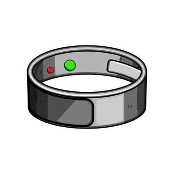 Smart ring displaying technological innovation and connectivity Stock Illustration