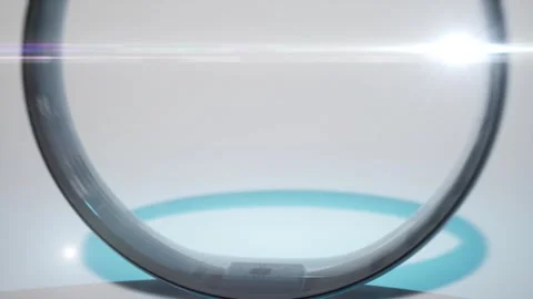 Smart ring render animation with optical flare light around Stock-Footage 266155948