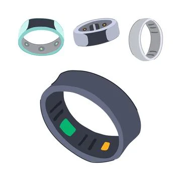 Smart ring technology tracking health and fitness data Stock Illustration