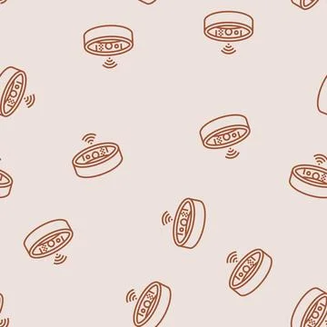 Smart ring wearable line seamless pattern Illustrazione stock