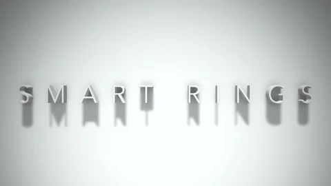 Smart rings 3D title animation with shadows on a white background Stock Footage 296808347