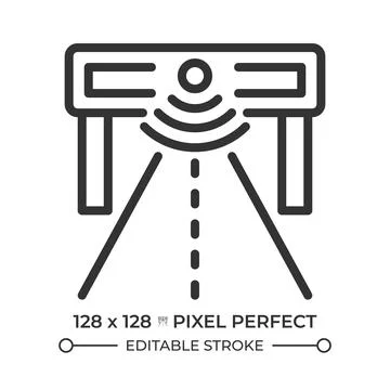 Smart road pixel perfect linear icon Stock Illustration