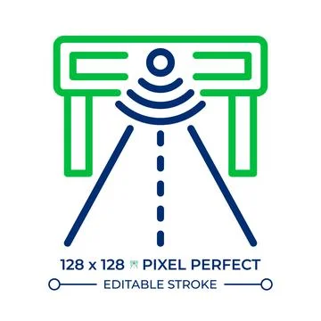 Smart road two color line icon Stock Illustration