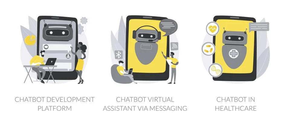 Smart robot abstract concept vector illustrations. Stock Illustration