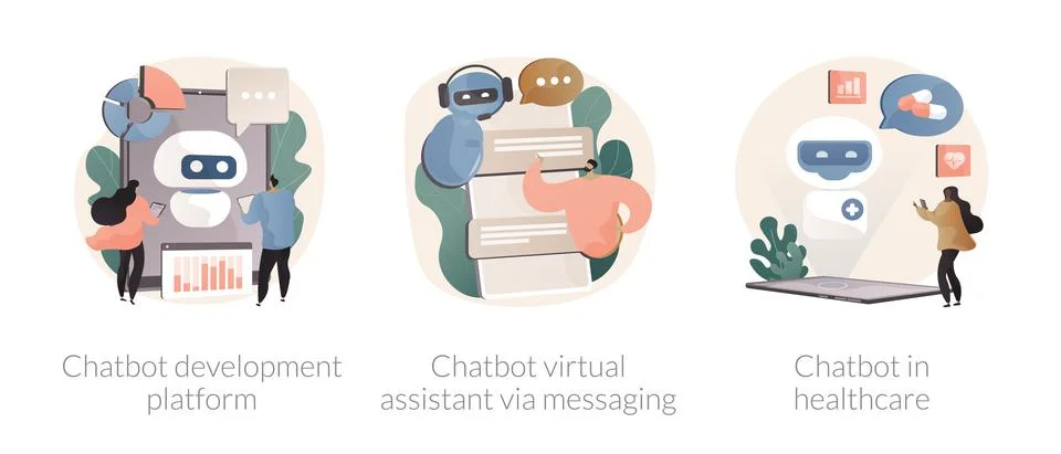 Smart robot abstract concept vector illustrations. Stock Illustration