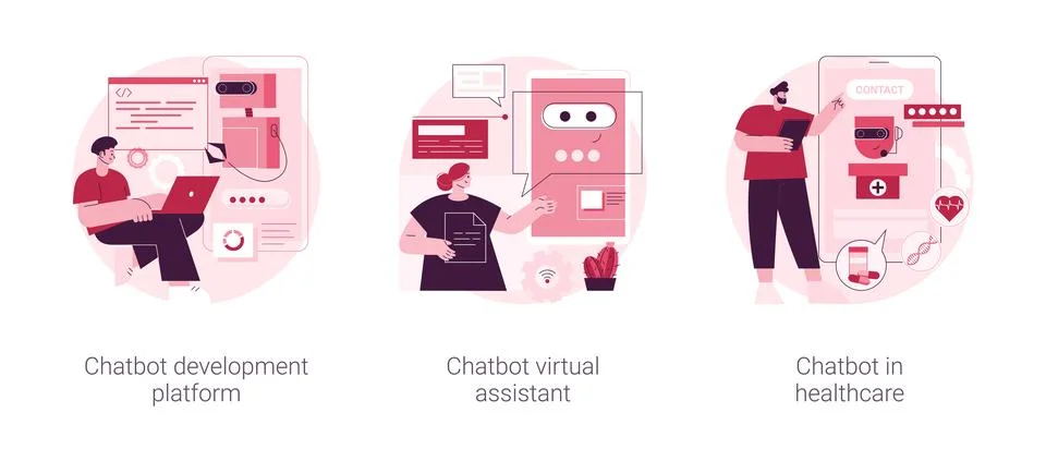 Smart robot abstract concept vector illustrations. Stock Illustration