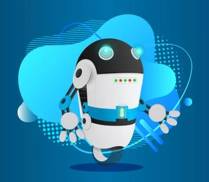 Smart Robot, Android, Technologies and Innovations Stock Illustration