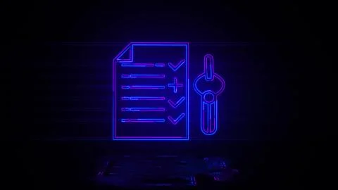 Smart robot artificial intelligence in neon effect mp4 video Stock Illustration