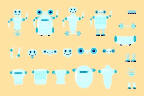 Smart robot character creation Stock Illustration