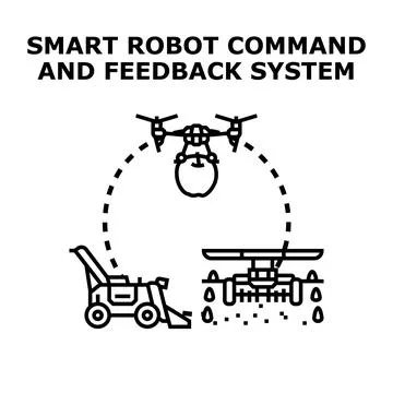 Smart robot command feedback system for agriculture Stock Illustration
