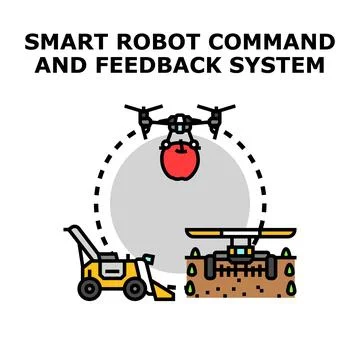 Smart robot command feedback system for agriculture Stock Illustration