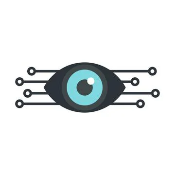 Smart robot eye icon flat isolated vector Illustrazione stock