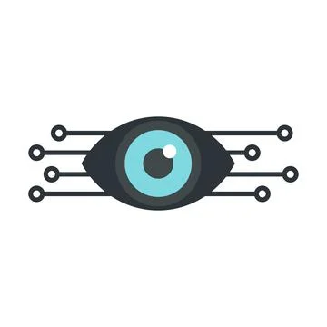 Smart robot eye icon flat isolated 스톡 일러스트