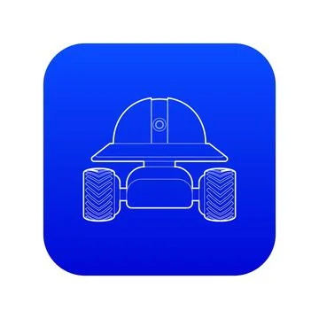 Smart robot icon blue Stock Illustration