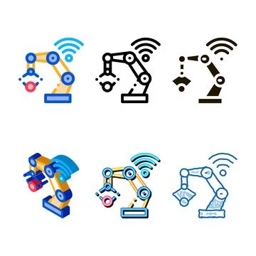 Smart robot icon clean vector outline 库存插图