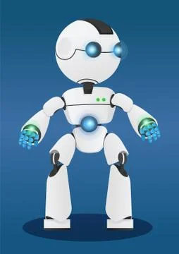 Smart Robot with Interface, Modern Technologies Stockillustratie